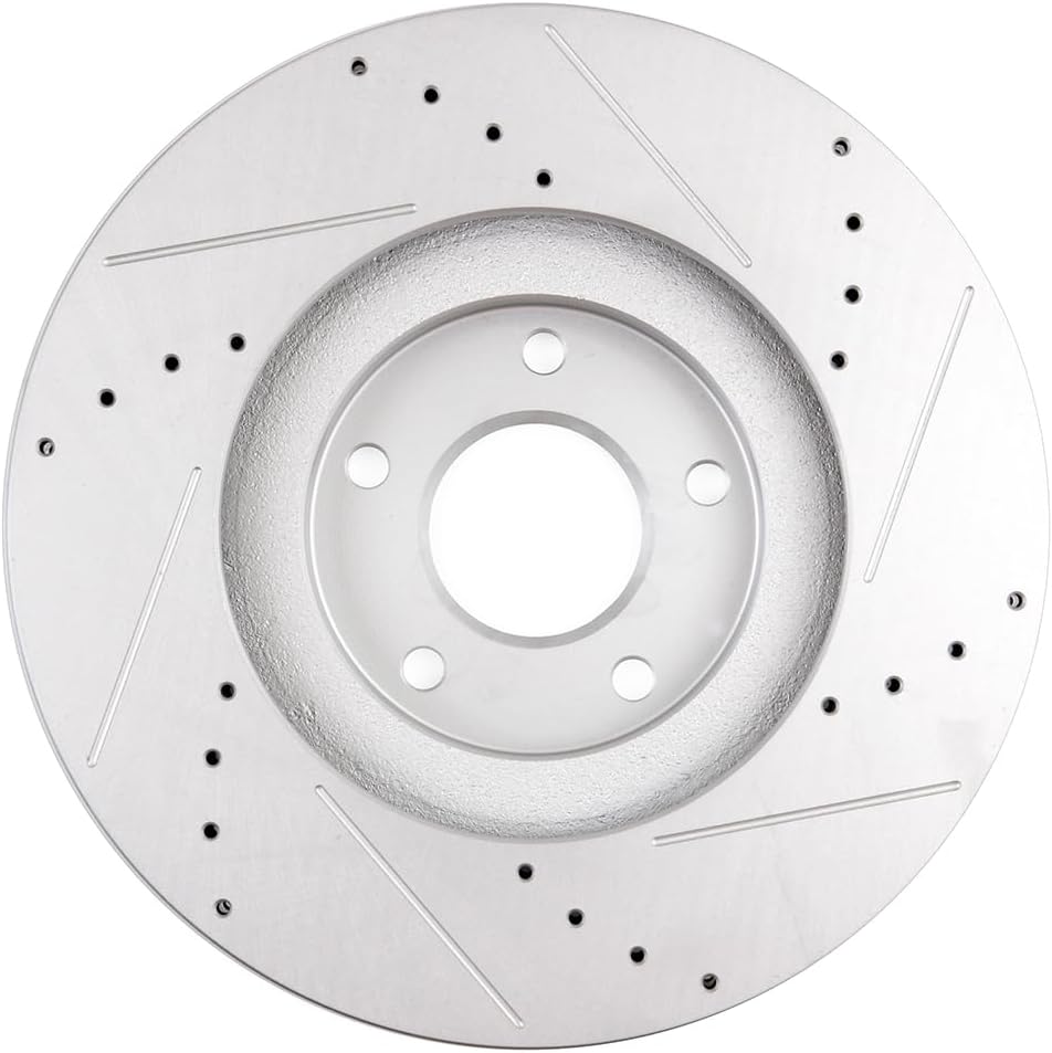 SCITOO Brake Kits For INFINITI For EX35,For EX37,For FX45,For M37,For M45,For Nissan For 350Z,For 370Z,For Murano Front Drilled Slotted Brake Rotors and Ceramic Brakes Pads Replacement: 31375;D888