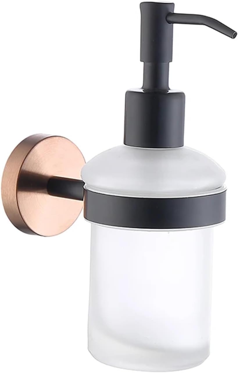 Black Rose Gold Wall Mount Stainless Steel Robe Hook Toilet Paper Holder Towel Bar Rack Cup Holder Bathroom Set(Whole Set 08)
