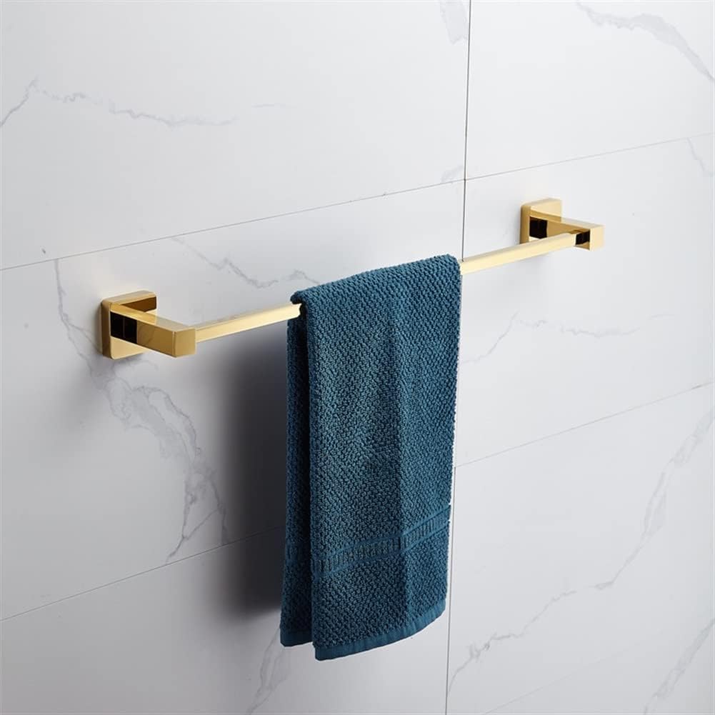 Bath Towel Bar European All-Copper Bathroom Rack Organizer Bathroom Gold Towel Rail Rack Towel Bar Bathroom Hardware Pendant Towel Holder,Single Rod(Single Rod)