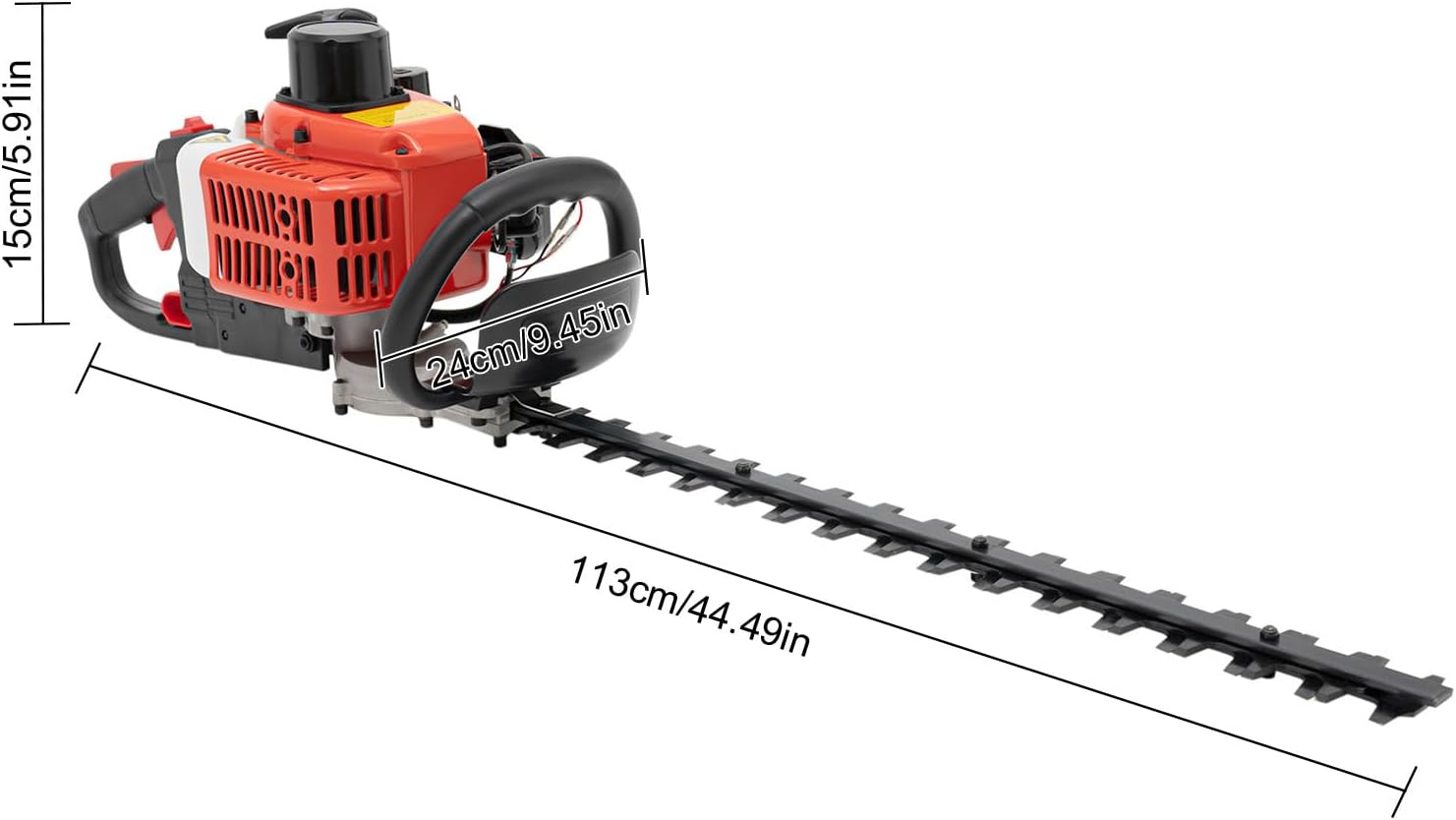 Gas Hedge Trimmer,22.5CC Dual Sided Blade Hedge Trimmer,Handheld,Lightweight,with Shock Absorbers Inside Glasses & Gloves, Recoil Gasoline Hedge Trimmer for Gardening Modeling, Greening Pruning