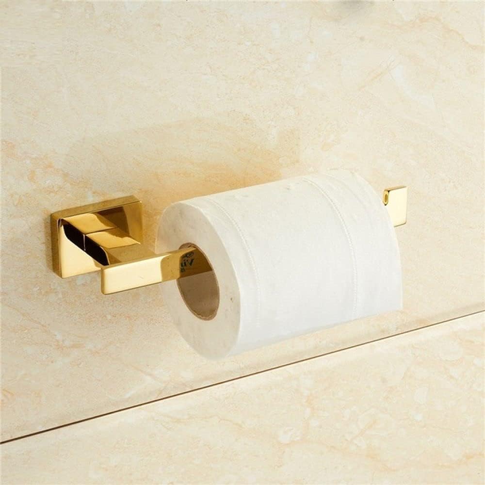 Golden Towel Rack Towel Bar Gold Stainless Steel Hardware SetRobe HookToilet Brush Cup Holder Soap Dish Bathroom Accessories,Single Towel Bar(Paper Holder)