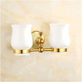 Bathroom Hardware Sets Gold Bathroom Shelf Towel Rack Towel Hanger Paper Holder Toilet Brush Holder Bathroom Hardware Towel Set,Single Towel Bar(Tooth Brush Holder)