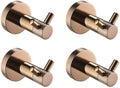 Rose Gold Wall Mount Shelf Toilet Bath Hardware Paper Holder Towel Bar Rack Rail Rod Robe Hook Hanger Bathroom Accessories Set,Single Towel Bar(4 Pcs Double Hook)
