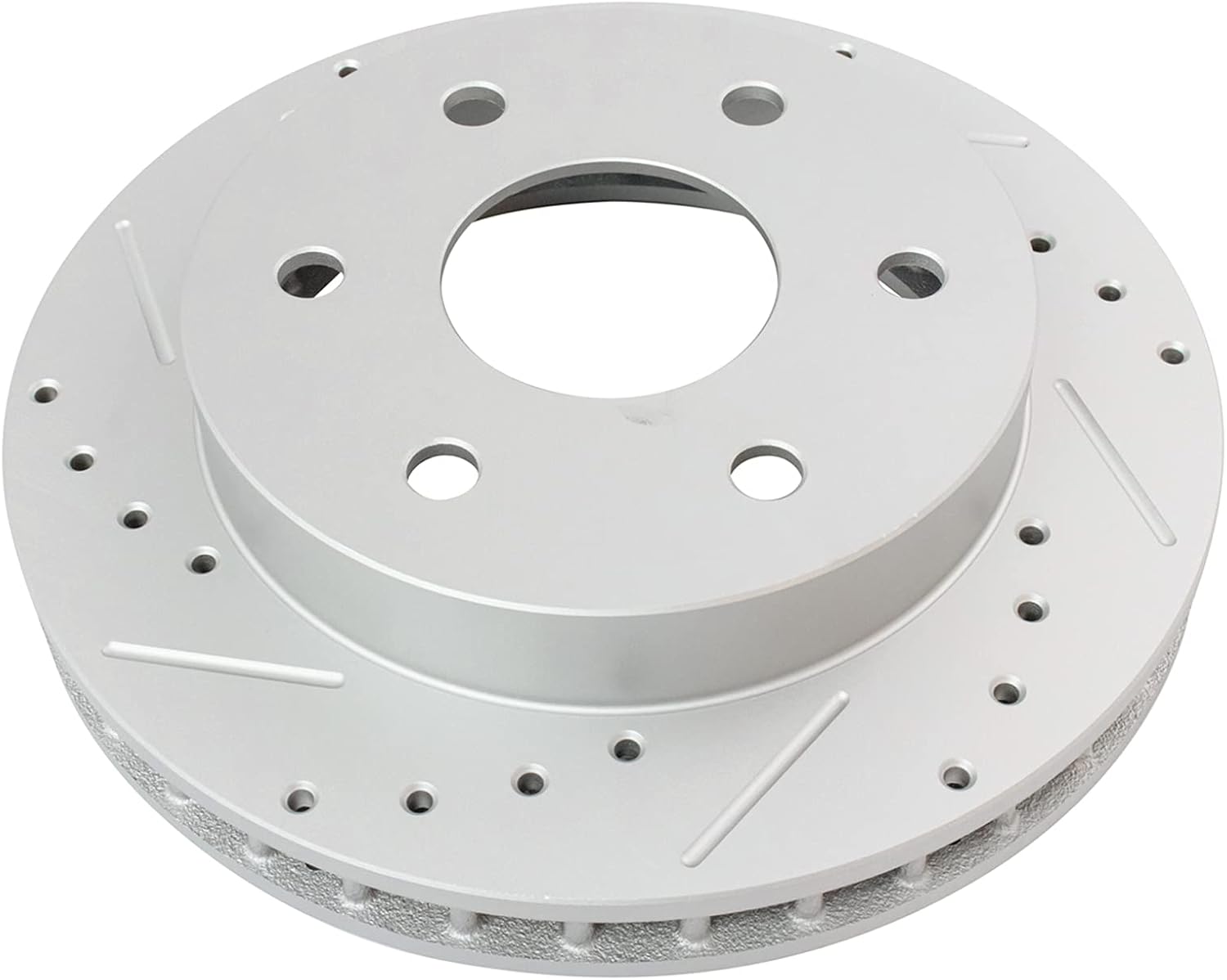 TRQ Performance Front Brake Pad & Rotor Set Ceramic Drilled Slotted Coated Rotors Calipers Compatible with 88-98 Chevrolet GMC K2500 94-99 K1500 95-99 K1500 Suburban 95-00 Tahoe 94-99 Yukon