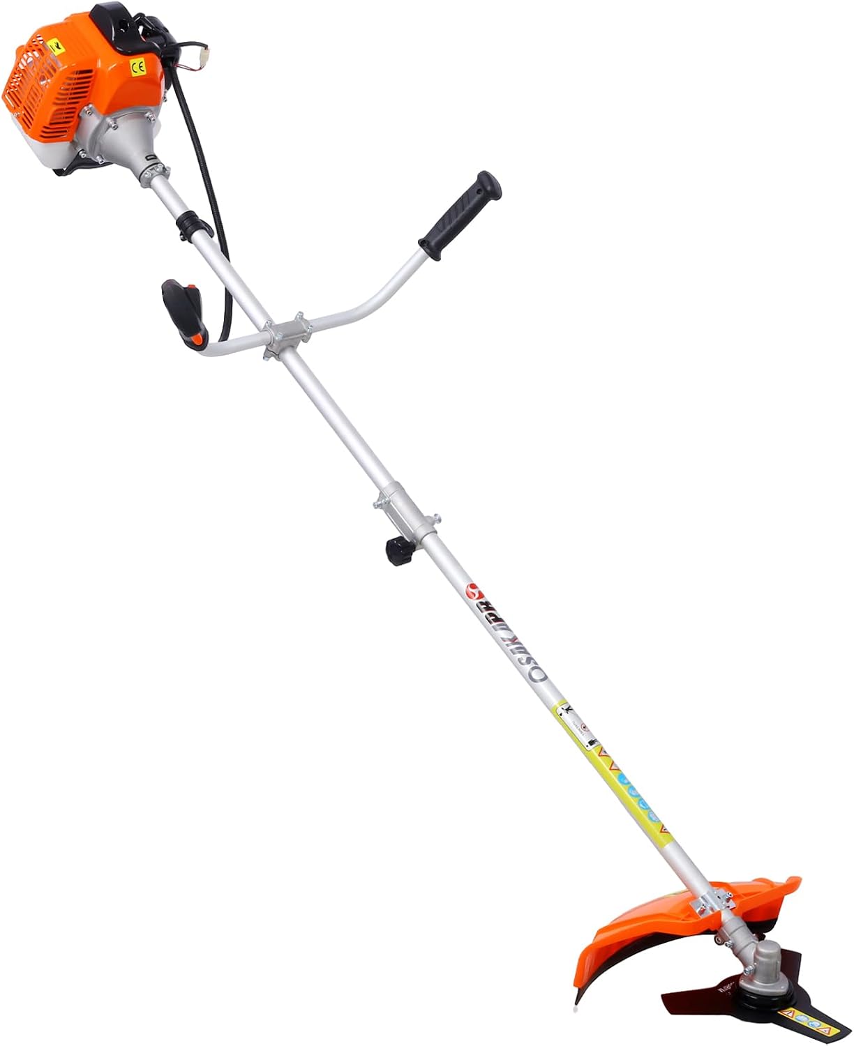 52CC 2-Cycle Gas Powered String Trimmer Edger Weed Eater, 2-in-1 Multi Garden Tools with 10' Brush Cutter, Cordless Hedge Trimmer Grass Trimmer Lawn Mower Weed Wacker for Yard (Orange)