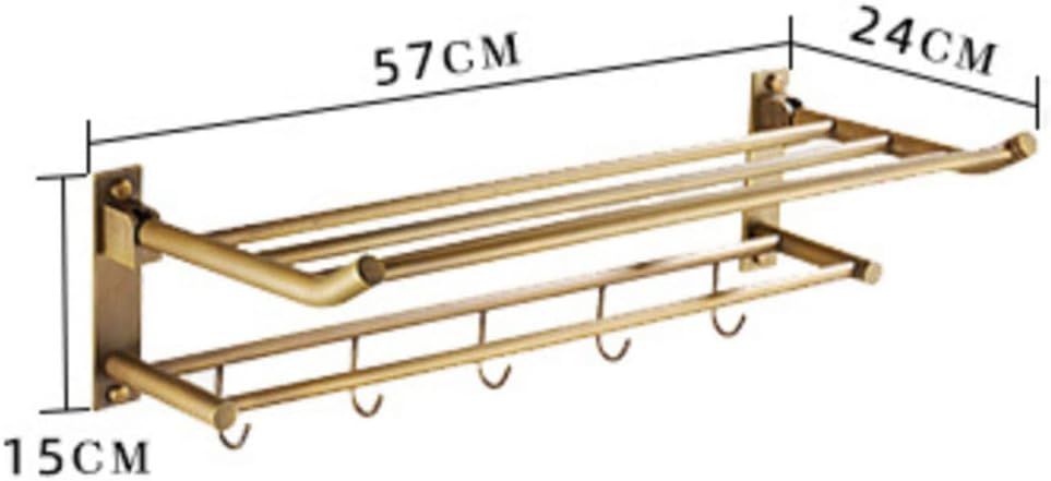 Bathroom Hardware Set,Towel Rack Set for Bathroom European Antique Brass Bath Towel Bar Toilet Wall Hanging Bathroom Pendant Towel Rack Stand,Towel Rack with Hook
