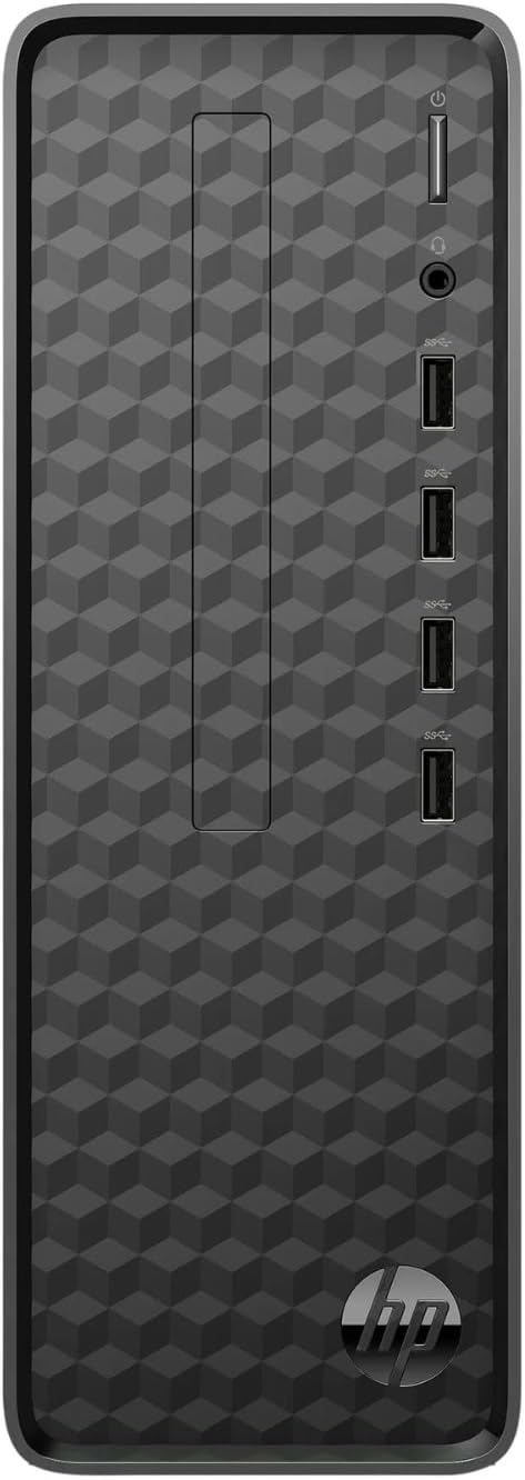 HP 27-inch Monitor, Slim Desktop Bundle, Intel Core i3-12100, 8GB RAM, 512GB SSD, Windows 11, Wireless Keyboard and Mouse, Full HD Display, Home and Office PC Setup