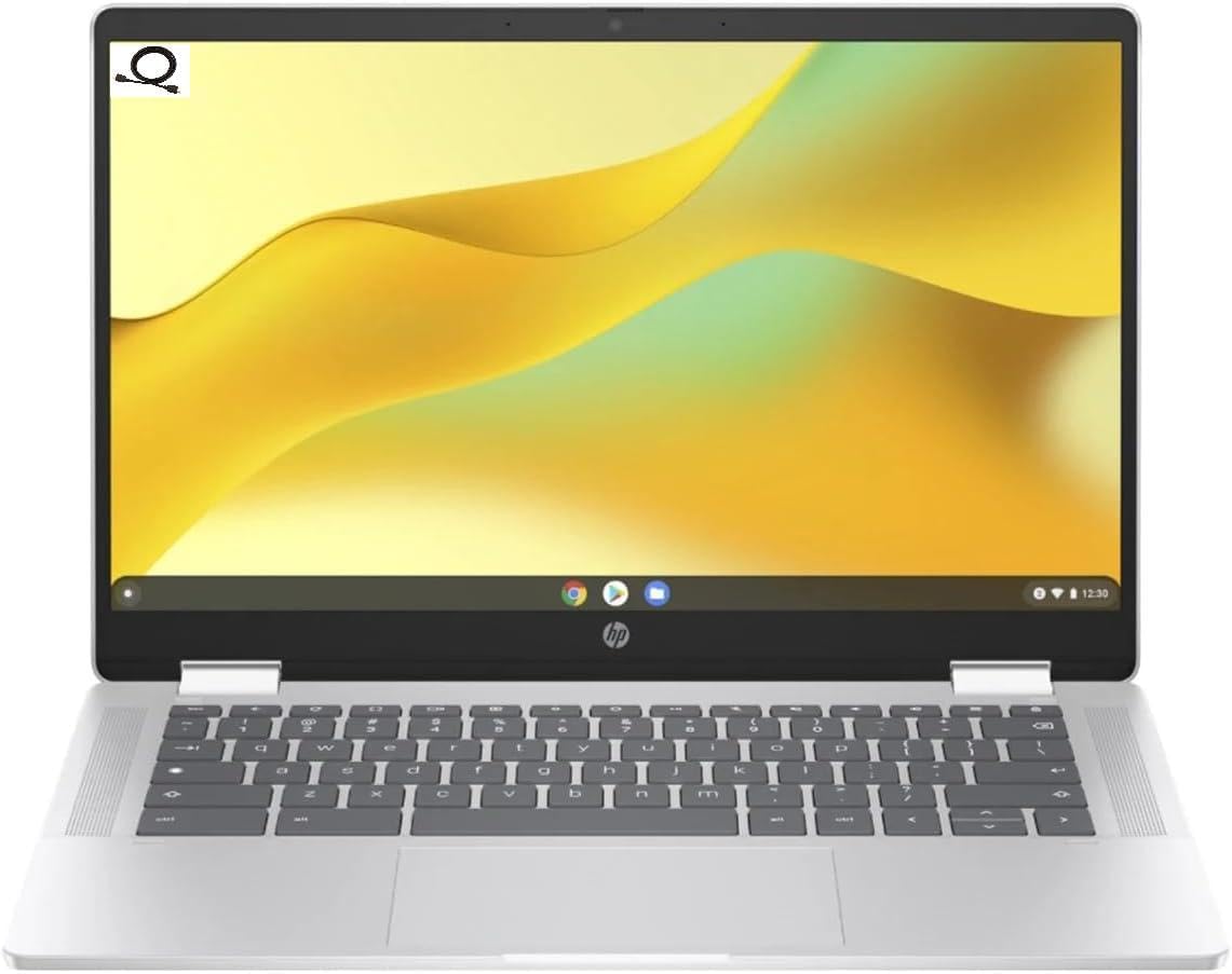 HP 14' HD Chromebook, Intel N200 Processor, Intel UHD Graphics, 4GB RAM, 128 GB UFS Flash Storage + 32GB SD Card, Wi-Fi6, Bluetooth, Chrome OS, Glacier Silver