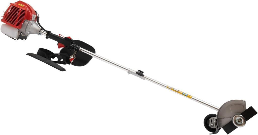 Weed Eater Gas Powered Weed Gas Edger 43CC 2 Blade Heads, Air-Cooled 2-Stroke Cordless Lawn Edger Gas Powered Weed String Trimmer with Handle & Shoulder Strap for Garden Lawn Grass Trimmer