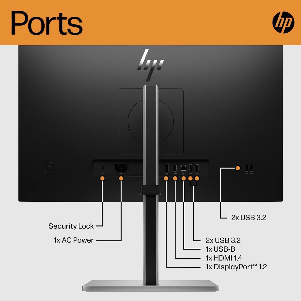 HP Monitor 24 Inch E24 G5, 24 Inch Monitor 1920x1080 Resolution, 16:9 Widescreen, HDMI & VGA Ports, Energy-Efficient Design, with High Speed HDMI Cable, Ideal for Home & Office Use