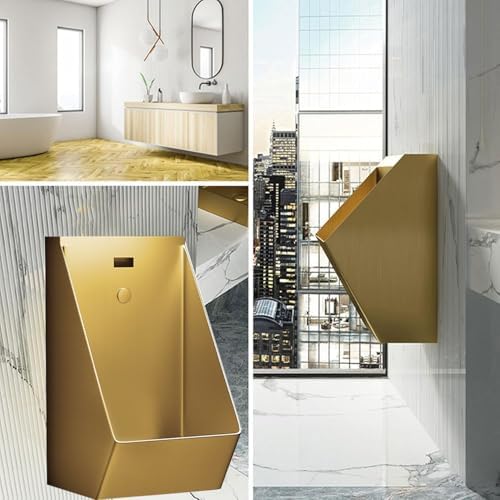 Automatic Sensor Stainless Steel Wall-Mounted Urinal for Family Bathrooms Men's Restroom Induction Flush Toilet Silver Bathroom Fixture Modern Hygienic Design