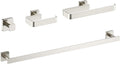 KIBI Blaze Bathroom Hardware Set 4 Piece Bathroom Accessories Set | Towel Bar (25'), Towel Holder, Toilet Paper Holders, Robe Hook (Brushed Nickel) (KBA16-4)