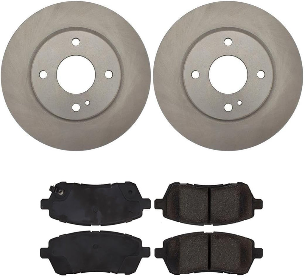 Replacement Brake Pads and Rotors - Front Brake Kit, 3PCS Front Rotor and Brake Pad Kit for Ford Fiesta 2019 2018 2017 2016 2015 2014 2013 2012 2011