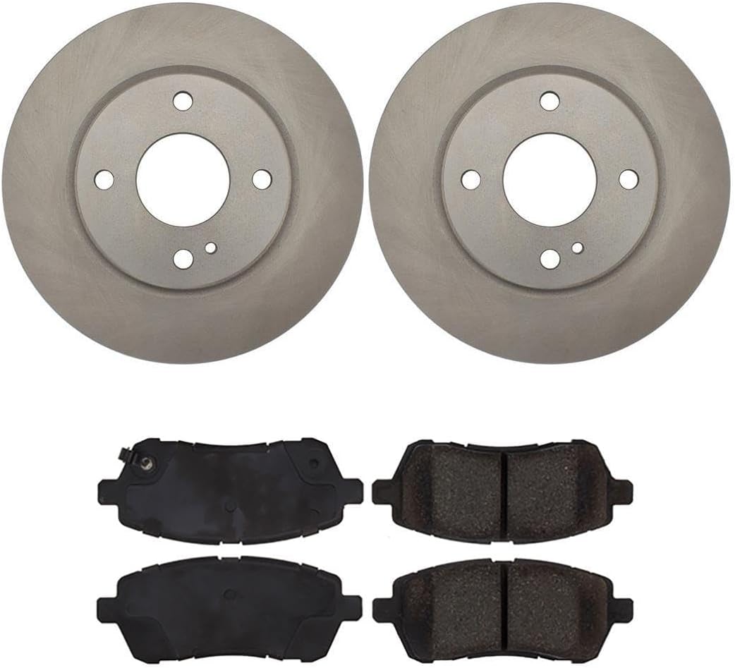 Replacement Brake Pads and Rotors - Front Brake Kit, 3PCS Front Rotor and Brake Pad Kit for Ford Fiesta 2019 2018 2017 2016 2015 2014 2013 2012 2011