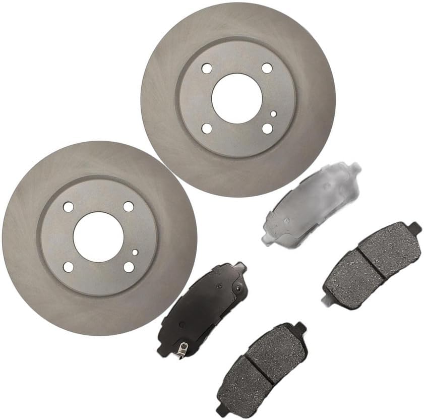 Front Brake Kit (3pcs) – Rotors & Pads Replacement Set fits Ford Fiesta 2013 1.6L l4 Optional, fits Fiesta 2012 1.6L l4 Optional
