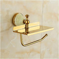Bathroom Hardware Sets Gold Bathroom Shelf Towel Rack Towel Hanger Paper Holder Toilet Brush Holder Bathroom Hardware Towel Set,Single Towel Bar(Paper Holder)
