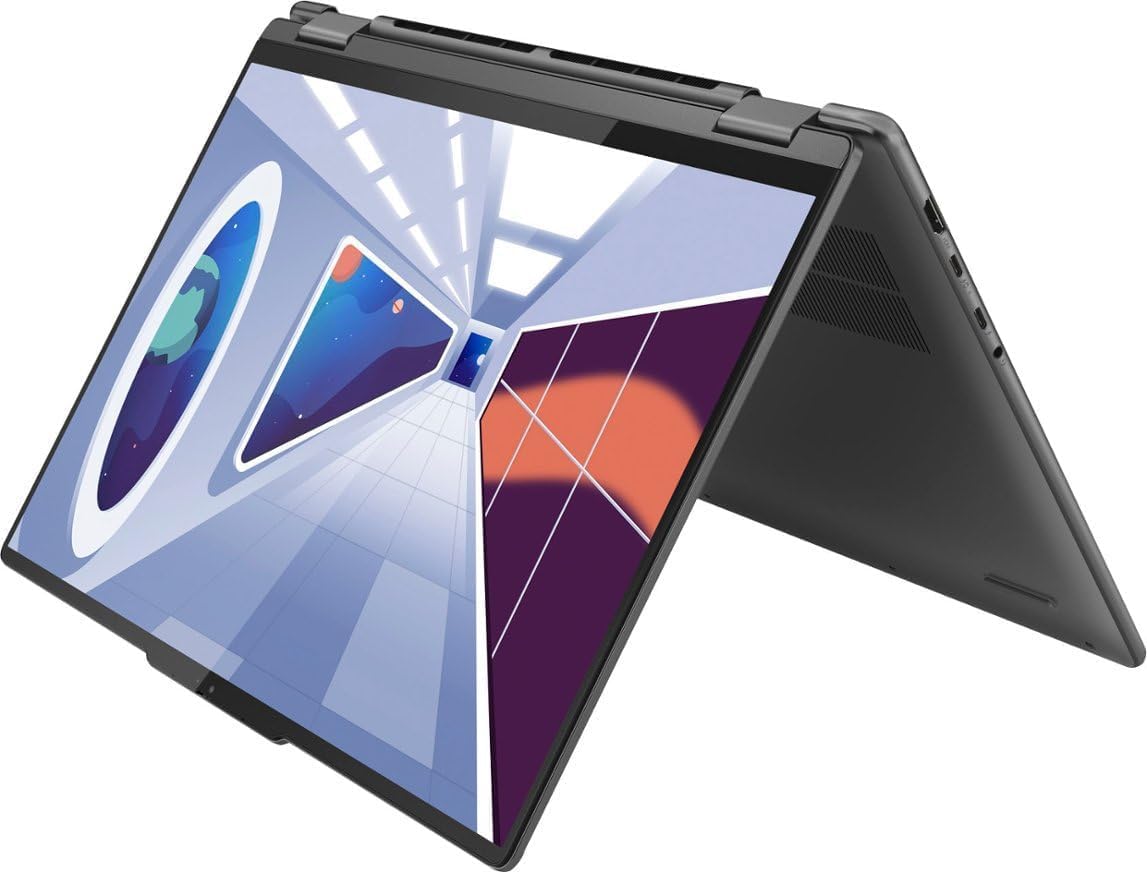 Lenovo Yoga 7i 2-in-1 16' WUXGA Touchscreen Laptop, Intel Core i5-1335U, 8GB RAM, 512GB SSD, Backlit Keyboard, Fingerprint Reader, Windows 11 Home, Storm Grey