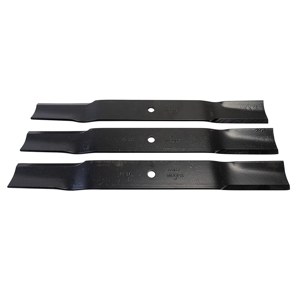 WOODS OEM 70104KT (70104-3 Blade Set) 18' Medium Lift Genuine Replacement Blade Kit - Compatible with Model D5221T Mow'N Machine Mower Deck - Precision, Heat-Treated, Alloy Steel, Lawn Mower Blades
