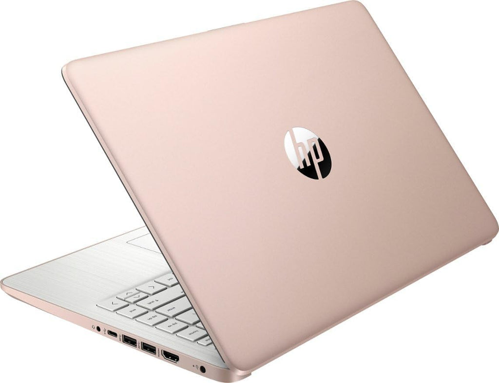 HP New 14' HD Ultra Light Thin Laptop, Quad-Core Intel Celeron Processor, 8GB RAM, 192GB (64GB eMMC+ 128GB Card), Wi-Fi, Upto 11 Hours, Windows 11 S + 1 Year Office 365+HubxcelAccessory, Rose Gold
