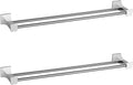 Rose Towel Racks Bathroom Chrome Finish Matt Black Stainless Steel Bath Towel Shelves Double Towel Bar Rail Bath Hardware(2 pcs Chrome)