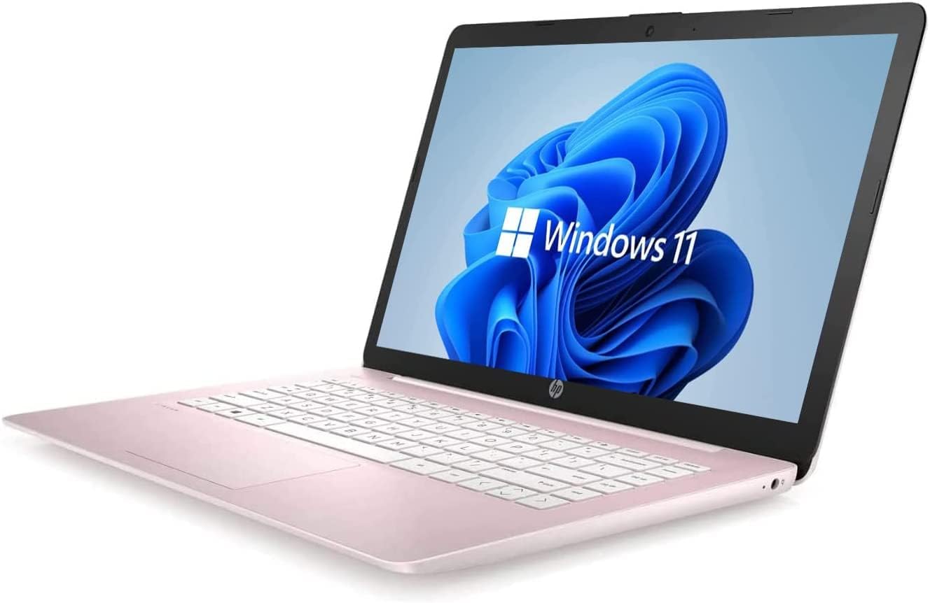 HP Stream 14inch HD(1366x768) Display, Intel Celeron N4000 Dual-Core Processor, 4GB HTM RAM, 64GB eMMC, HDMI, WiFi, Webcam, Bluetooth, Win11 S, Rose Pink (Renewed)
