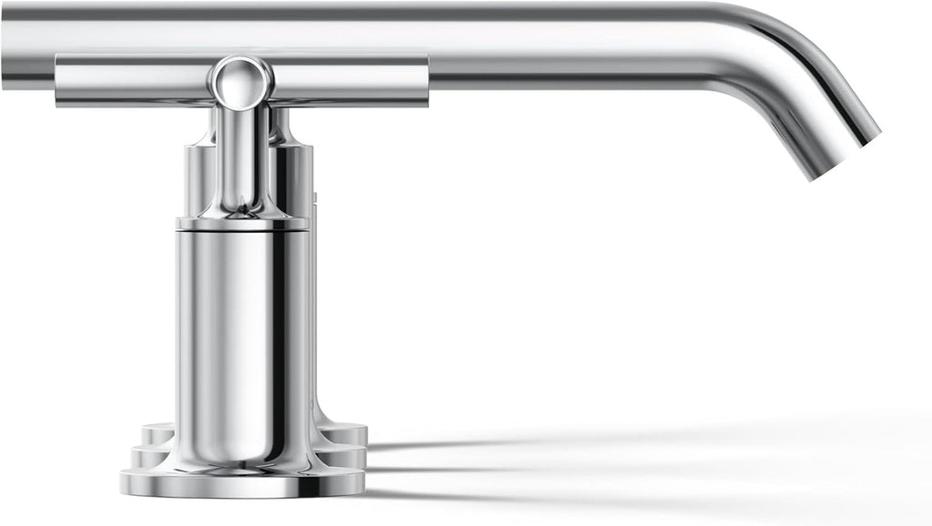 KOHLER k-14410-3-CP Purist® Widespread Bathroom Sink Faucet, 3-Hole Bathroom Faucets with Low Cross Handles and Low Spout, 1.2 GPM, Polished Chrome