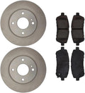 Front Brake Kit fits Ford Fiesta 1.6L 2011 2012 2013 2014 2015 2016 2017 2018 2019, fits Fiesta 1.0L 2014, Ceramic Brake Pads and Rotors Kit Replace 3-PC Set
