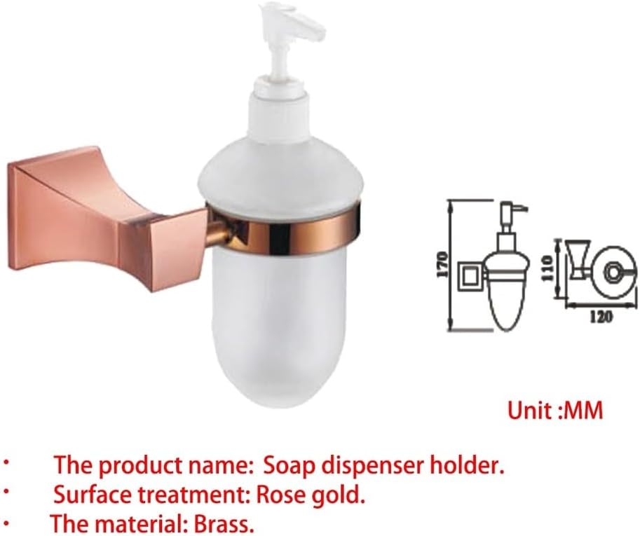 Bathroom Hardware Rose Gold Robe Hook Towel Rail Bar Rack Shelf Tissue Paper Toothbrush Holder Accessories.,Soap Dispenser