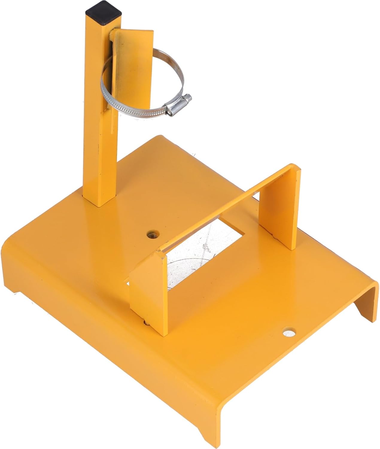 Pilipane Lawn Mower Blade Sharpener Grinder Adjustable Detachable Anti Tool for Lawn Mower Blade Maintenance Yellow Iron Material 30° Angle Sharpening Design