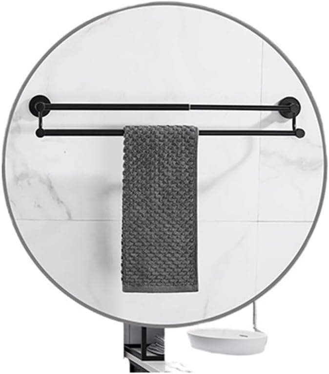 Bathroom Retractable Towel Double Bar Black, Chrome Towel Rack Extended Drying Towel Hanging Bar Gold, Nickel EL81024D(Gold)