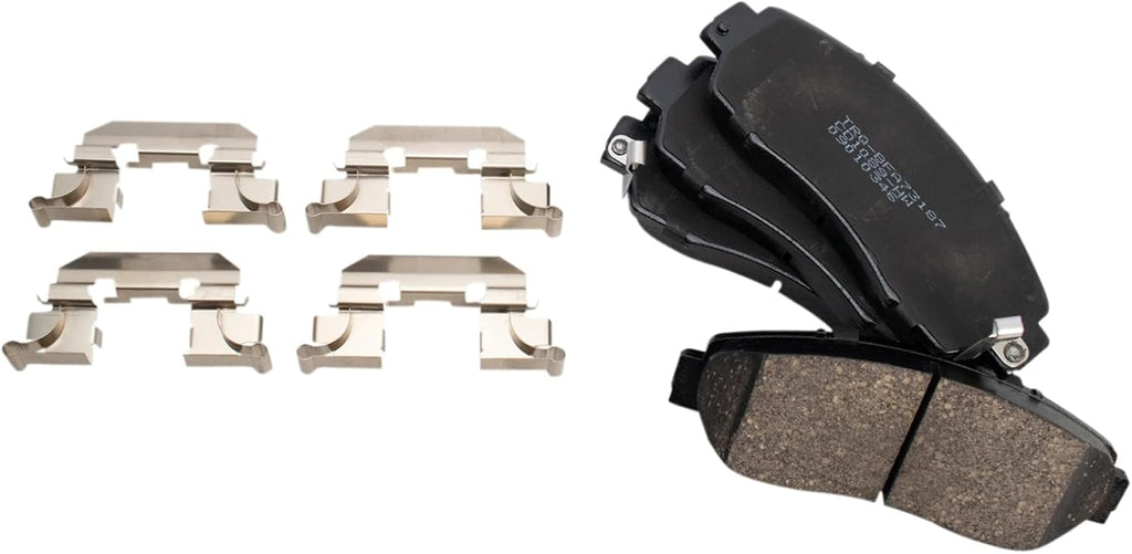 TRQ Front Brake Pad and Rotor Set Ceramic Rotors Calipers Hoses Compatible with 2005-2010 Honda Odyssey