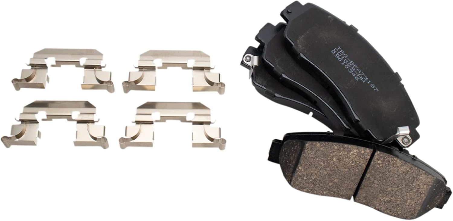 TRQ Front Brake Pad and Rotor Set Ceramic Rotors Calipers Hoses Compatible with 2005-2010 Honda Odyssey