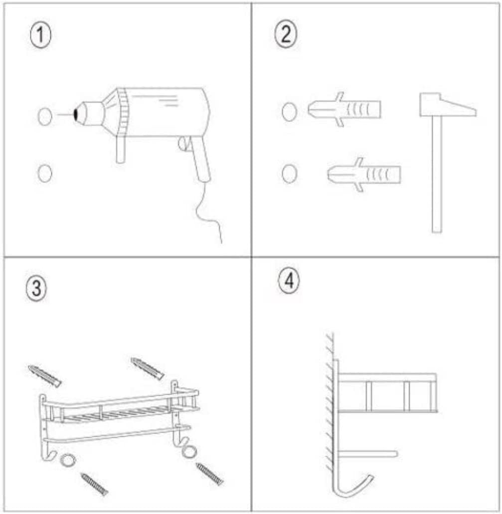 Towel Rail Bathroom Towel Rail Towel Rack Foldable Double Towel Bar 304 Stainless Steel Wall Mounted Towel Rack Bathroom Towels Shelf Holder Rail for Kitchen Hotel Towel Holder (Color : A-Black Gold