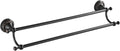 Towel Rails Multifunction Bathroom Rack, European Antique Hand-Carved Towel Bar Space Aluminum Black Gold Double Towel Rack Towel Holder, Black Bronze, 60cm