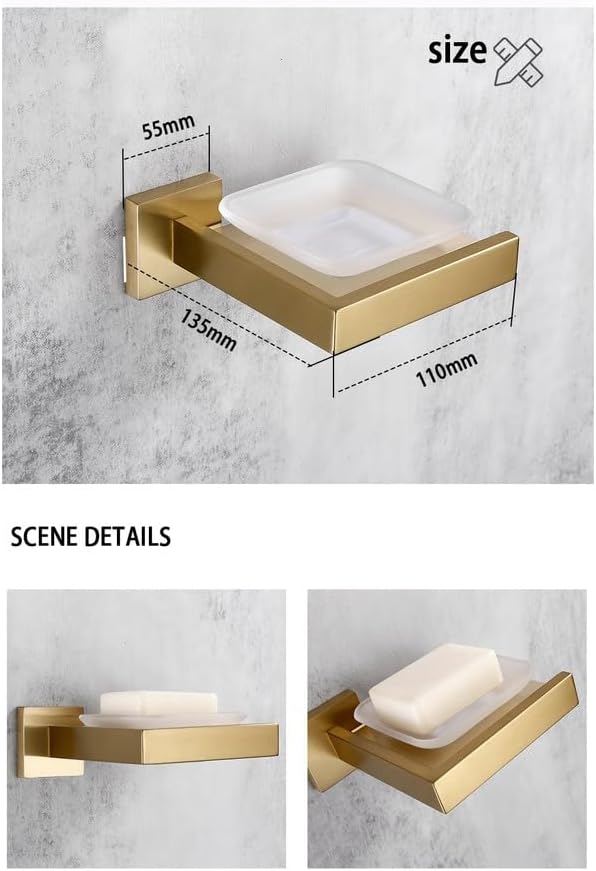 Brushed Gold Bathroom Accessories Set Toilet Brush Holder Toilet Paper Towel Bar Rail Rack Hanger Hook Soap Dish Hardware,soap Dish