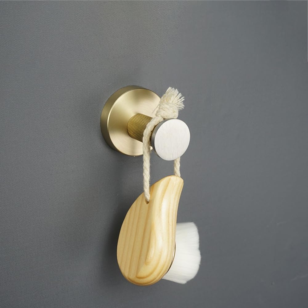 Stainless Steel Brushed and Gold Towel Bar Hook Toilet Paper Holder Toilet Brush Holder Towel Rails Racks Bathroom Accessories,4 PCS Robe Hook