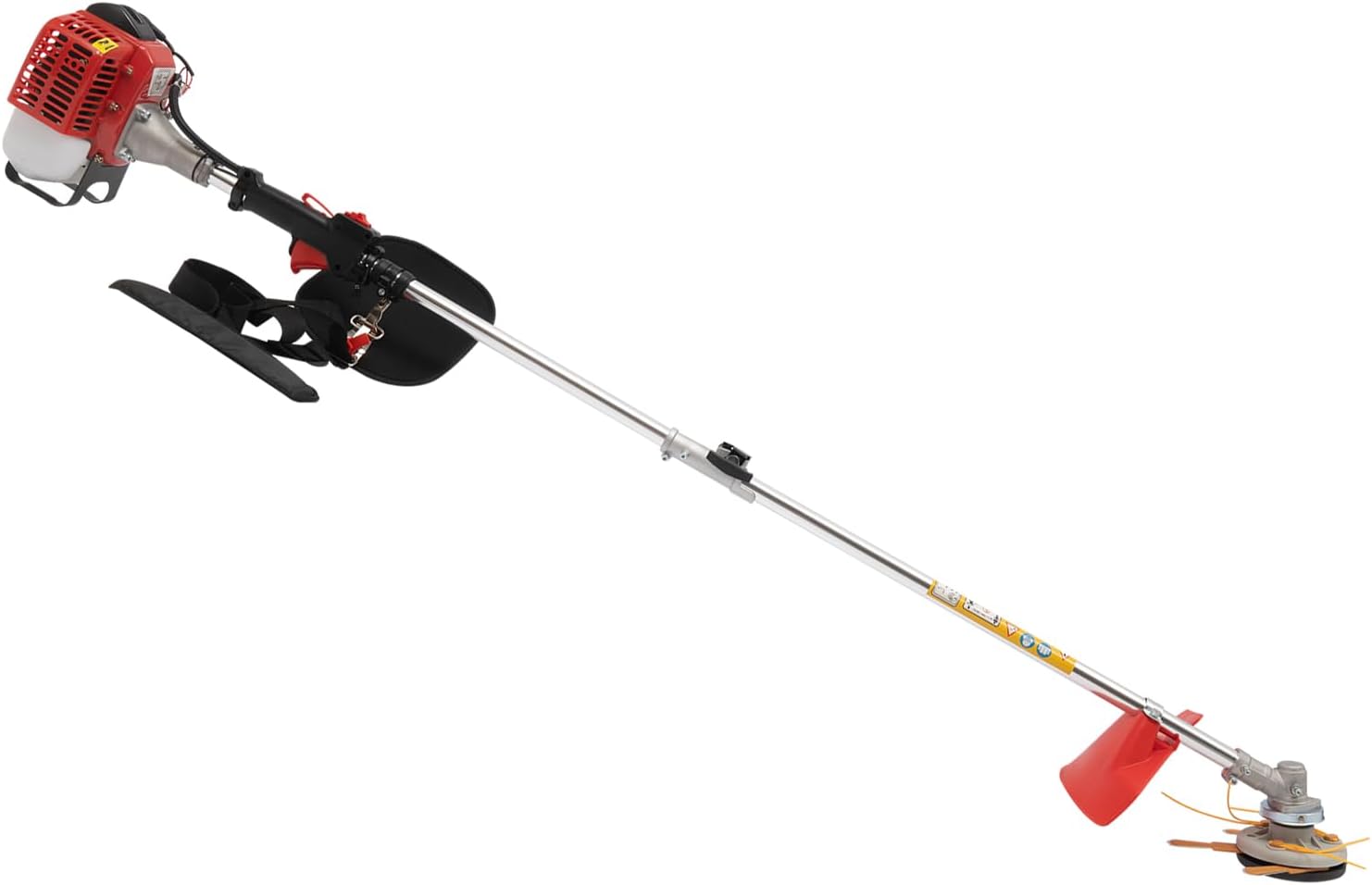 Gas Powered Weed Wacker, 650W 26CC 2-Stroke Gasoline Weed Eater 8500RPM High Speed String Trimmer, Single-Cylinder Air-Cooled Weed Wacker with 2 Blade Heads, Portable Grass Trimmer for Home Lawn