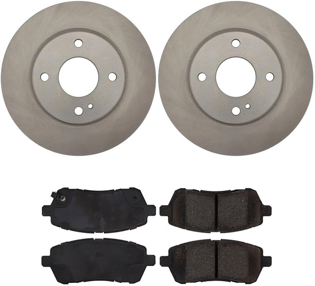 Front Brake Pads and Rotors Kit, (Set of 3) Brakes and Rotors, Automotive Replacement Brake Kits Dwvksz, for Ford Fiesta 1.6L 2011-2019, for Ford Fiesta 1.0L 2014