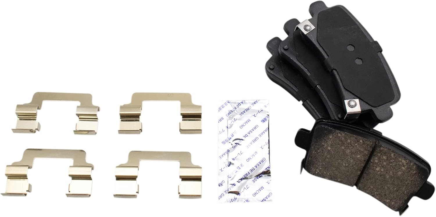 TRQ Rear Brake Pad and Rotor Set Ceramic Solid Rotors Calipers Compatible with 2014-2015 Chevrolet Malibu L4 2.0L