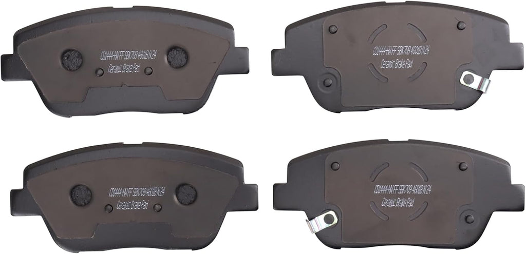 TRQ Performance Front Brake Pad and Rotor Set Ceramic Vented Coated Slotted Drilled Rotors Calipers Compatible with 2011-2014 Hyundai Sonata