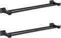 Rose Towel Racks Bathroom Chrome Finish Matt Black Stainless Steel Bath Towel Shelves Double Towel Bar Rail Bath Hardware(2 pcs Black)