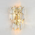 Modern Crystal Wall Lights E14 2-Light Bedroom Wall Lamps Home Living Room Dining Room Wall Sconces Simplicity Hallway Bathroom Decoration Wall Lighting Fixture (Gold)