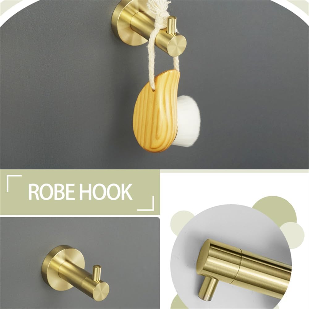 Towel Rack Brushed Gold Wall Mount Shelf Toilet Bathroom Hardware Paper Holder Towel Rack Rod Hanger Bathroom Accessories Single Towel Rack B