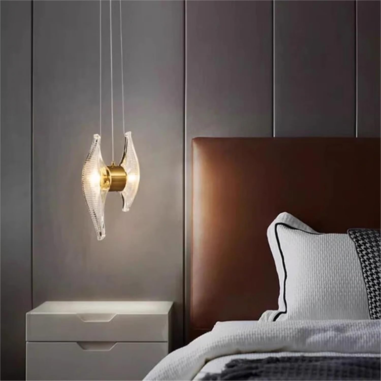 Glass LED Chandelier Gold Silver Metal Cord Adjustable Lighting Fixrures for Dining Room Bedroom Kitchen Foyer,Dining Light Fixtures