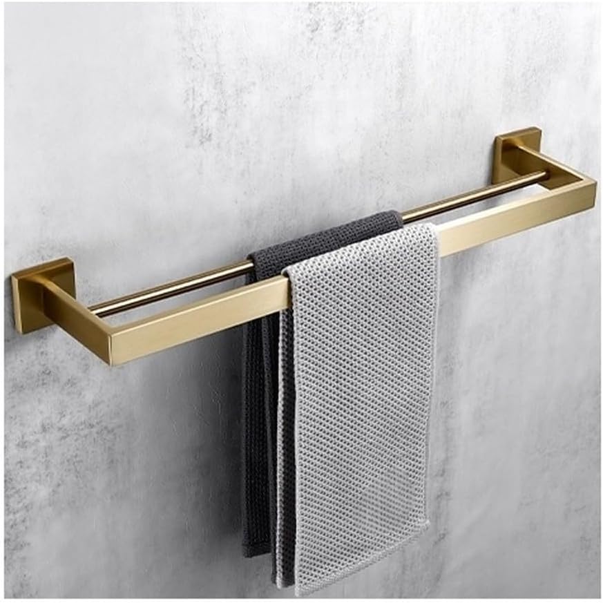 Brushed Gold Bathroom Accessories Set Toilet Brush Holder Toilet Paper Towel Bar Rail Rack Hanger Hook Soap Dish Hardware,Double Towel Bar 400