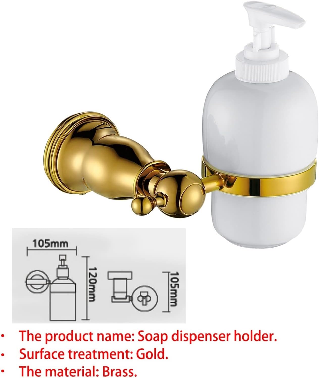 KETTEL Bathroom Hardware ， Gold Robe Hook Towel Rail，Fixtures Holder Bathroom Accessories,Wall-Mounted Bathroom Rack Accessory (Color : Soap Dish Basket)