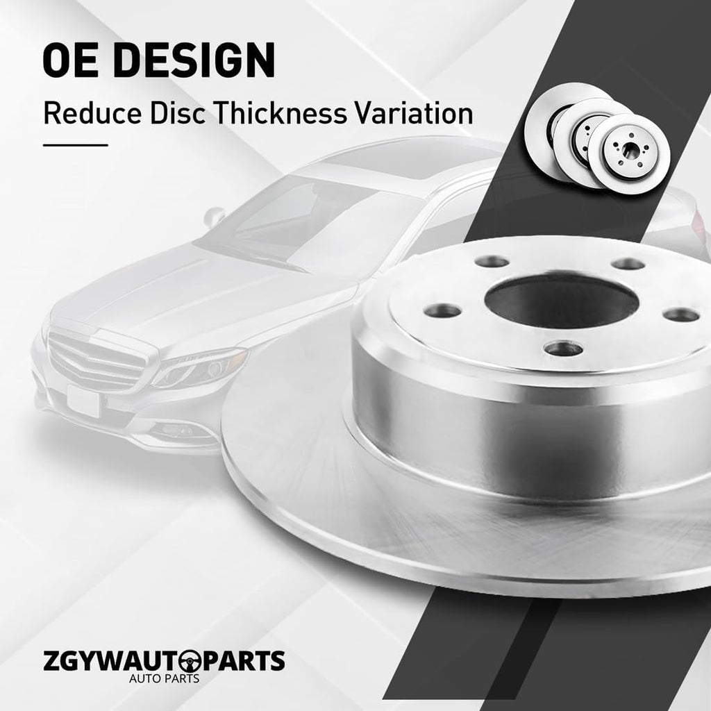Front Rotors and Brake Pads Kit - Brake Kit Replacement for Ford Fiesta 2011 2012 2013 2014 2015 2016 2017 2018 2019 1.6L l4, for Ford Fiesta 2014 2015 2016 2017 1.0L l3