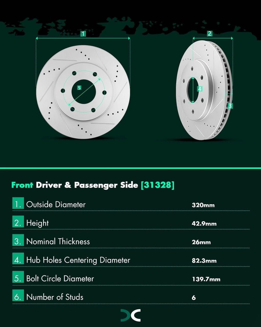 SCITOO Front 12.6' Brake Pads and Rotors Kits Fit For INFINITI QX56 2004-2005,For Nissan Armada 2005,For Nissan Pathfinder Armada 2004,For Nissan TITAN 2004-2005