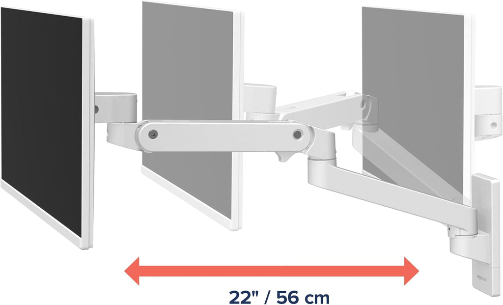 Ergotron – Upgraded LX Pro Premium Single Monitor Arm, VESA Wall Mount – for Monitors Up to 34 Inches, 4 to 22 lbs – White