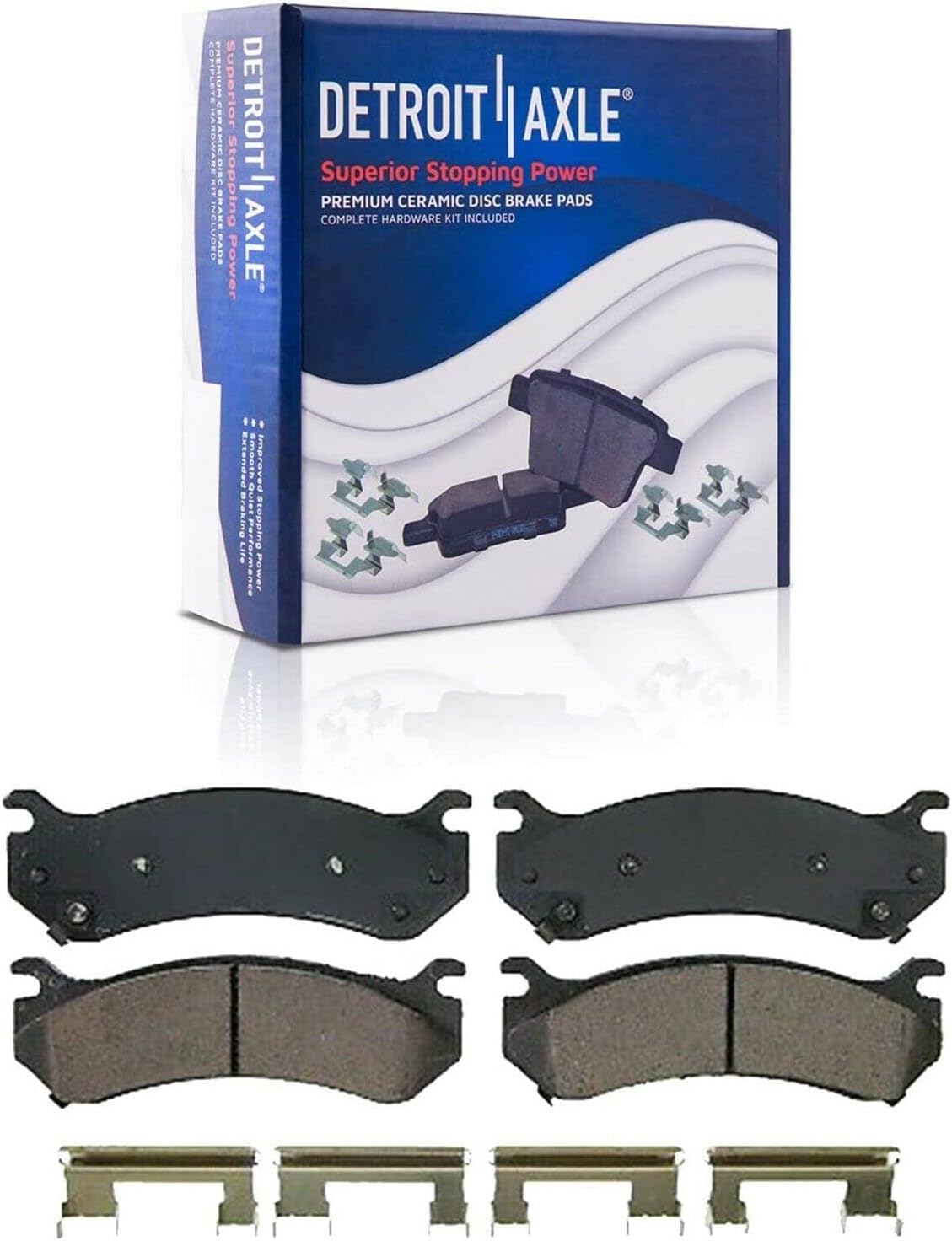 Detroit Axle - Brake Kit for Chevrolet GMC Avalanche Suburban Yukon XL 2500, Silverado Sierra 2500 3500 HD, Disc Brake Rotors Ceramic Brake Pads Wheel Lug Nuts Socket Keys Replacement